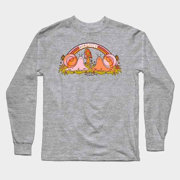 Gemini Snail Long Sleeve T-Shirt by Doodle by Meg